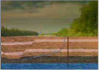 Schnitt durch eine Erdw&auml;rmebohrung