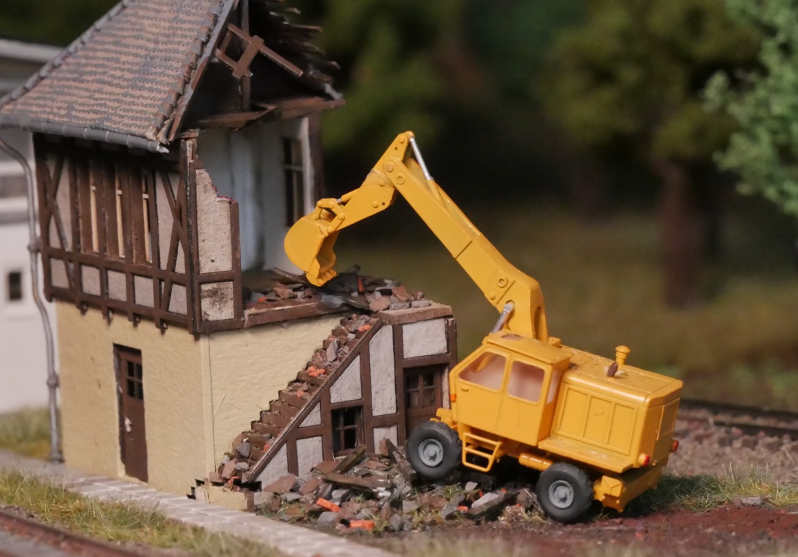 Nahaufnahme der Abriss-Arbeiten