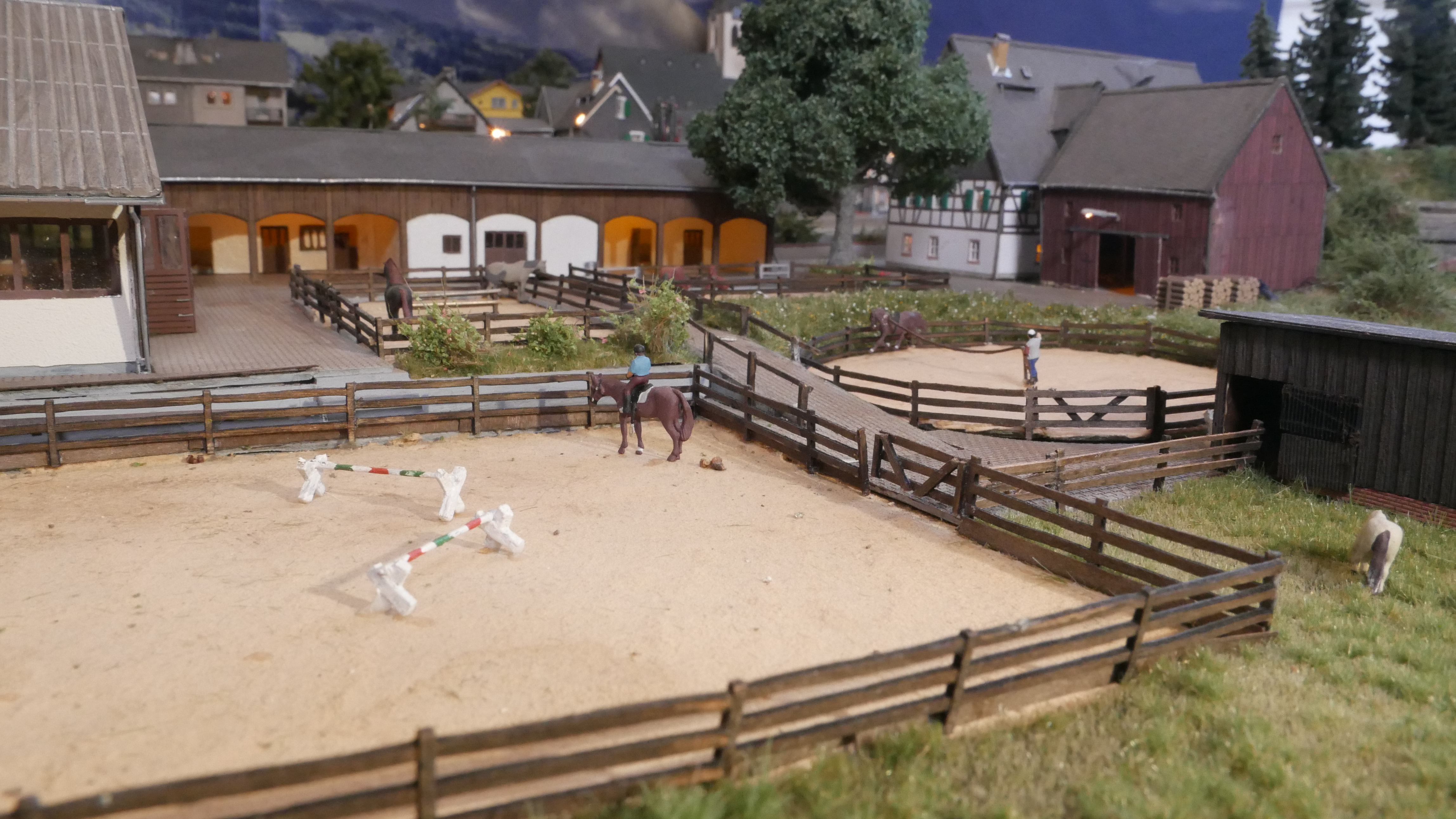 Blick von Reitbahn Richtung Stall